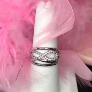 Tocara New Retired Debbie Sterling Silver Pink Diami Size 10